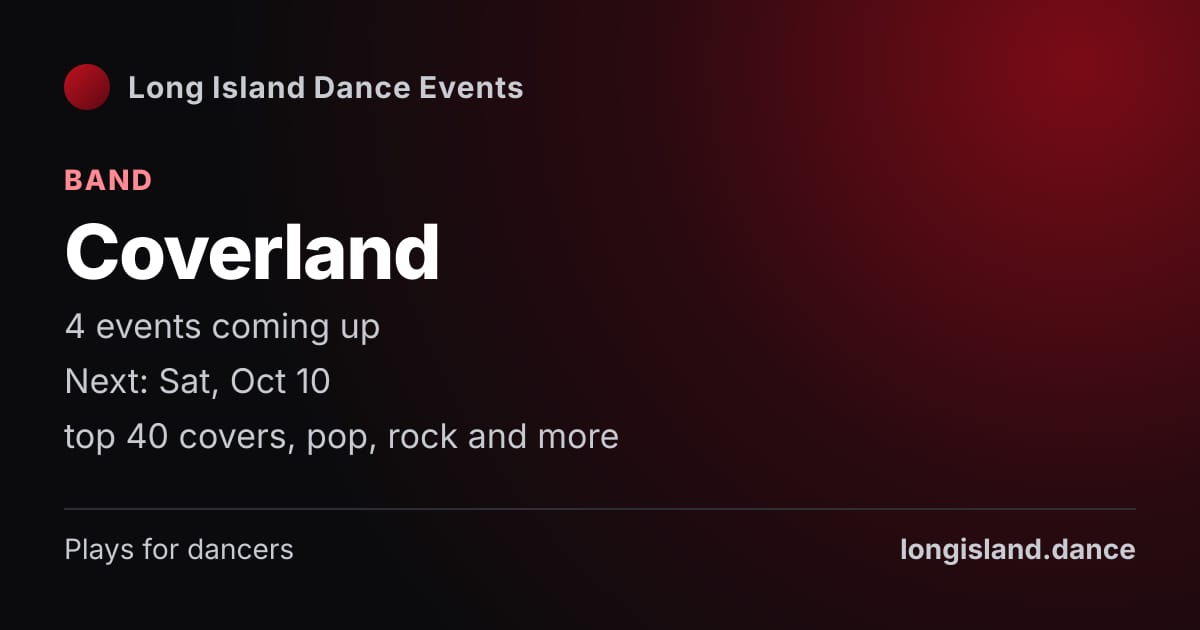 Coverland: Band. 4 events coming up.