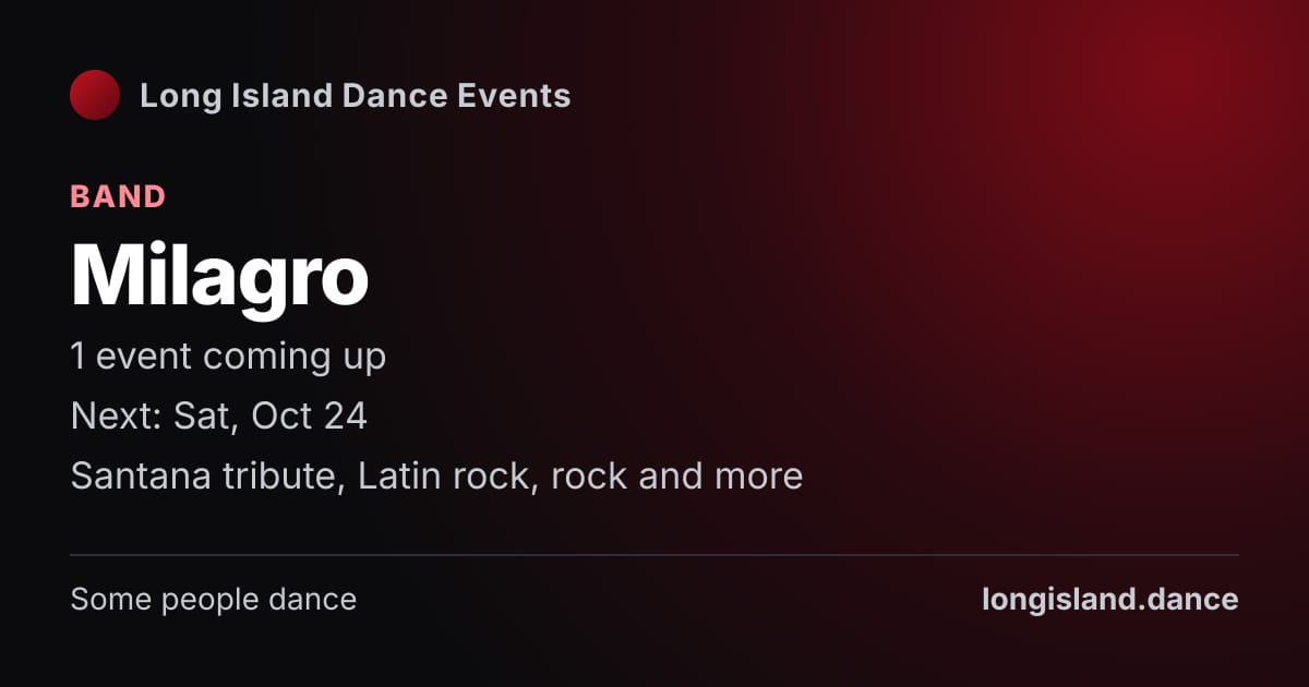 Milagro: Band. 1 events coming up.