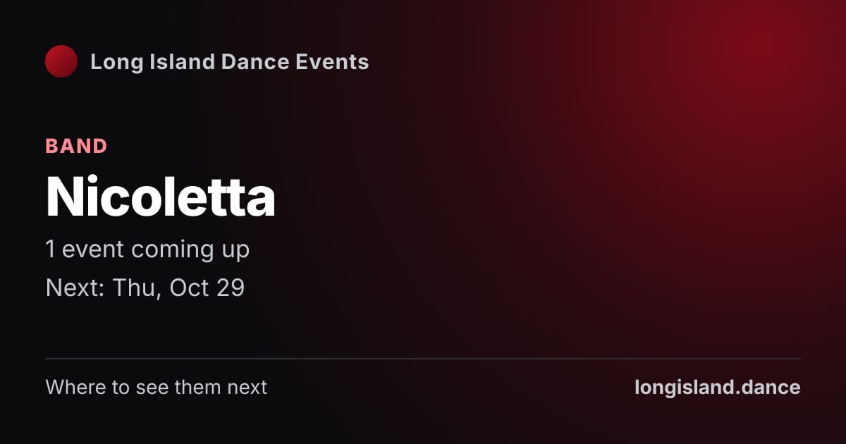 Nicoletta: Band. 1 events coming up.