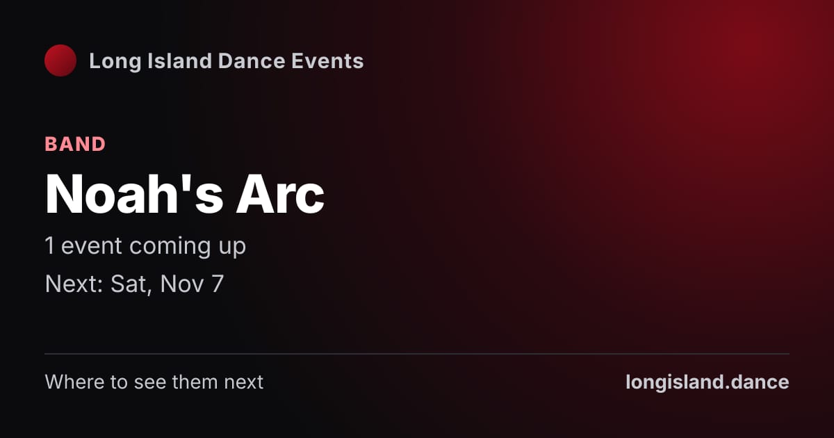 Noah's Arc: Band. 1 events coming up.