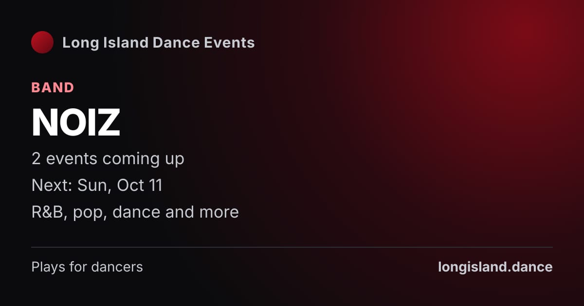 NOIZ: Band. 2 events coming up.