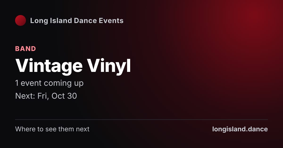 Vintage Vinyl: Band. 1 events coming up.